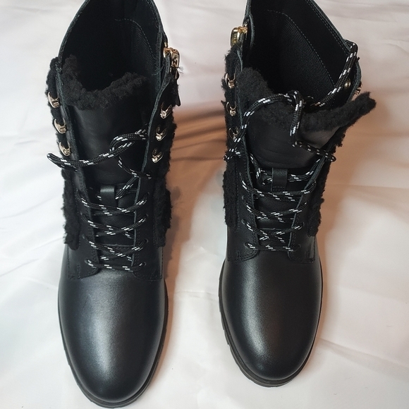 KATE Spade Women's leather faux fur Combat Boot - Picture 8 of 11